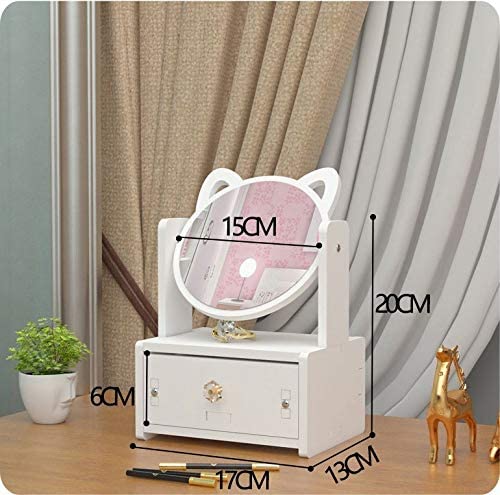 “Makeup Organizer with Mirror – Cosmetic Storage Boxes for Vanity