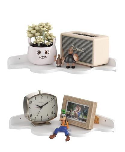Cloud-Shaped Wooden Wall Shelf – Kids Room & Home Decoration.