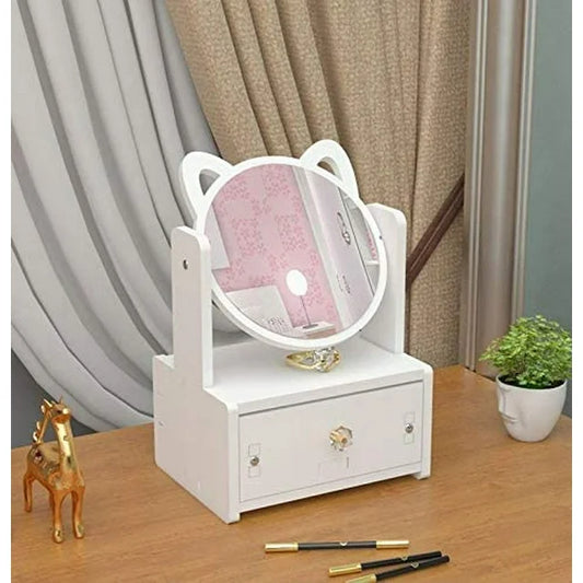 “Makeup Organizer with Mirror – Cosmetic Storage Boxes for Vanity