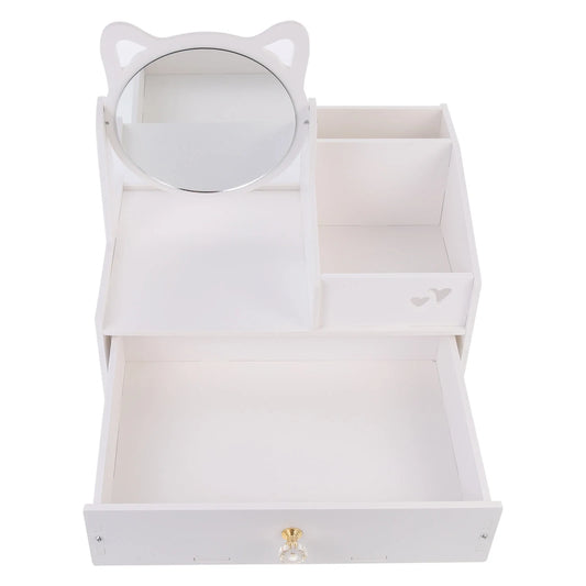 HOMEMAXS Cosmetic Organiser with Mirror & Drawer – Makeup Storage Box