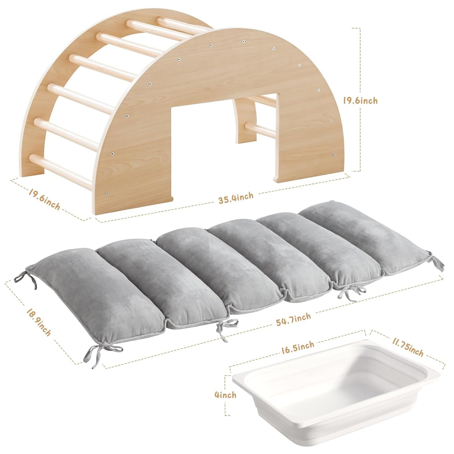 Arch Climber Wooden Play Set for Kids