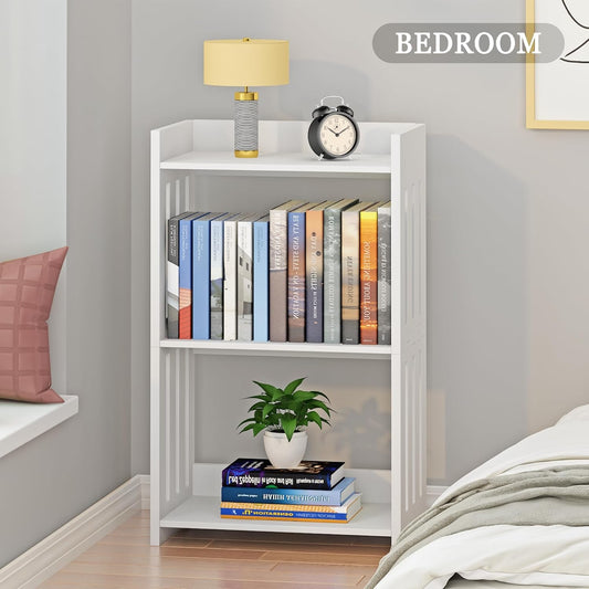 White Bookshelf – Compact Book Organizer for Small Spaces