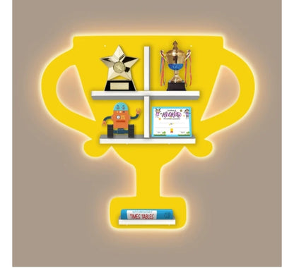 Champion Trophy Wooden Wall Shelf – Stylish Display Rack for Kids’ Room