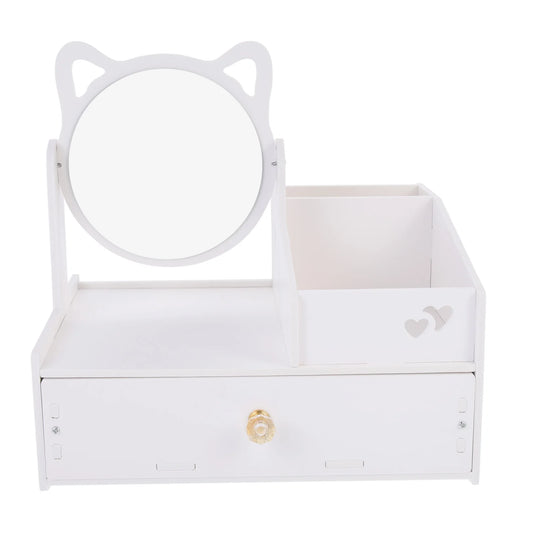 HOMEMAXS Cosmetic Organiser with Mirror & Drawer – Makeup Storage Box