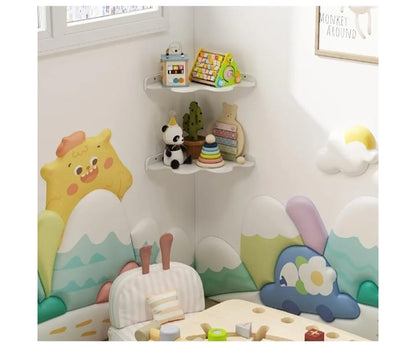 Cloud-Shaped Wooden Wall Shelf – Kids Room & Home Decoration.