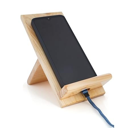 Wooden Mobile Phone Stand | Foldable Desk Holder for Smartphone