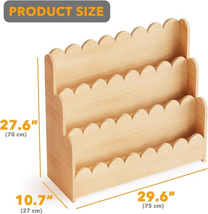 3-Tier Wooden Kids Book Display Shelf - Image 7