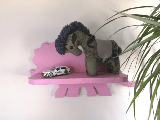 MDF Dinosaur Floating Wall Shelf | Kids Room Decorative Wall Organizer - Image 2