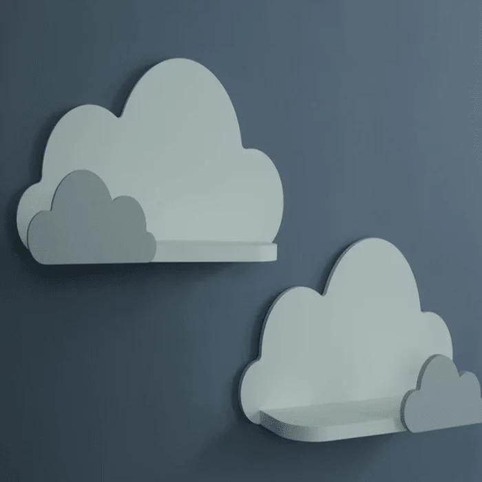 MDF Cloud Floating Wall Shelves (Set of 2) | Kids Room Decorative Wall Shelves - Image 5