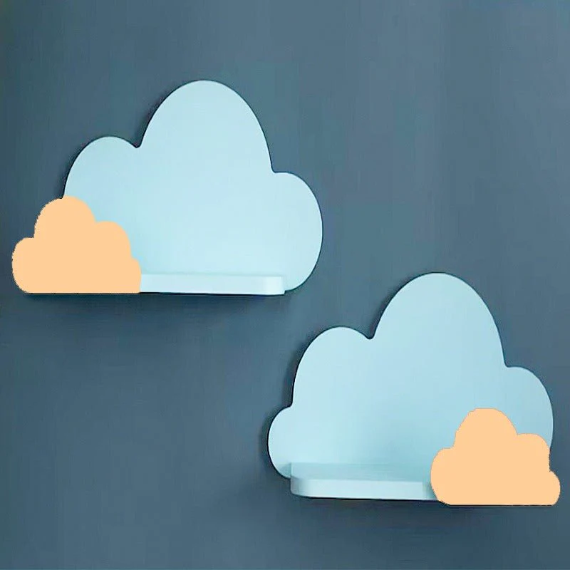 MDF Cloud Floating Wall Shelves (Set of 2) | Kids Room Decorative Wall Shelves - Image 3