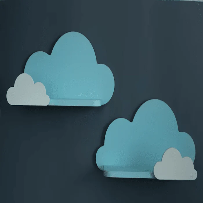 MDF Cloud Floating Wall Shelves (Set of 2) | Kids Room Decorative Wall Shelves - Image 4