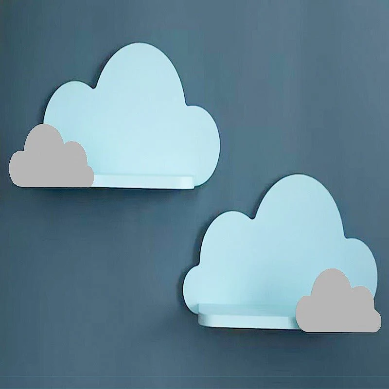 MDF Cloud Floating Wall Shelves (Set of 2) | Kids Room Decorative Wall Shelves - Image 2