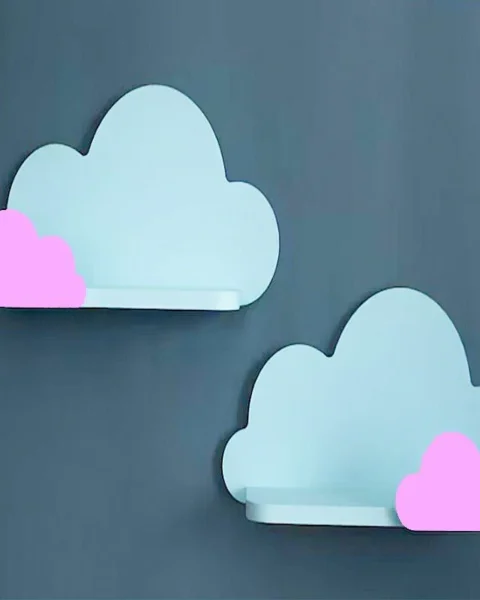 MDF Cloud Floating Wall Shelves (Set of 2) | Kids Room Decorative Wall Shelves