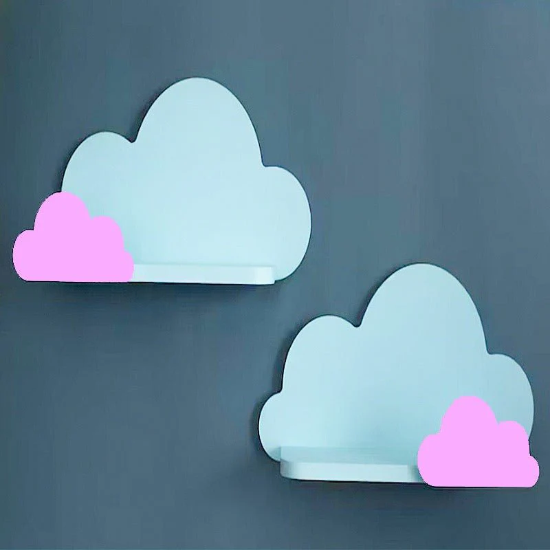 MDF Cloud Floating Wall Shelves (Set of 2) | Kids Room Decorative Wall Shelves