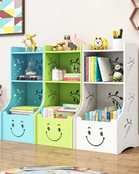 1-Kids Book Storage Organizer Rack | Wooden Children’s Bookshelf with Toy Storage