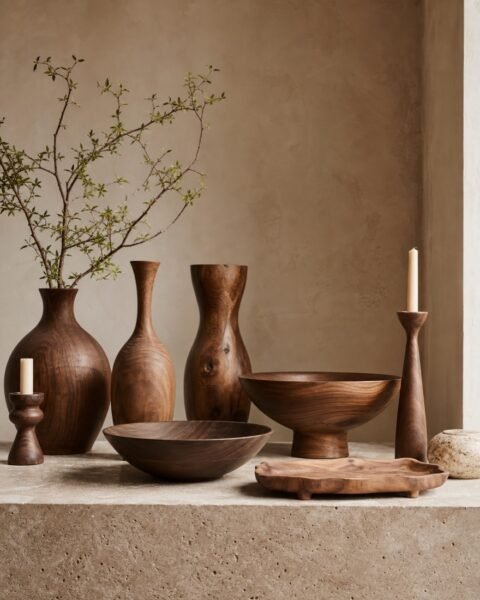 Handcrafted walnut home decor