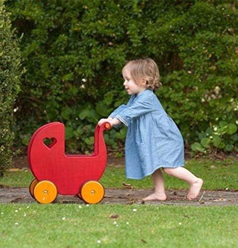 Essential Toy Pram for Toddlers | Kids Doll Stroller | Pretend Play Push Cart