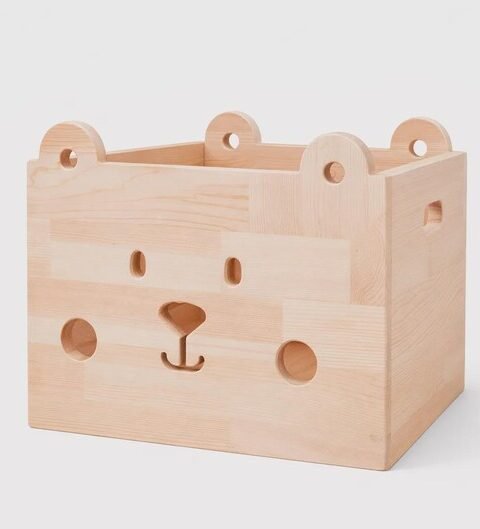 Kids Bear Wooden Storage Box | Toy Organizer