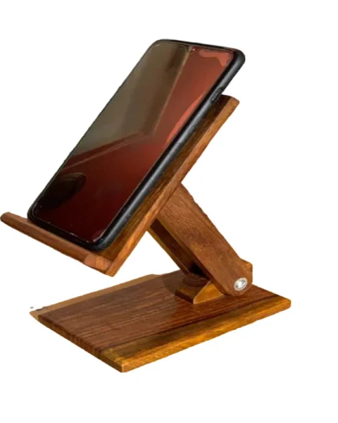 Adjustable Wooden Mobile Phone Stand | Desktop Holder