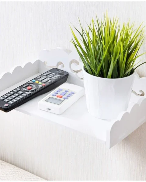 Wall Mounted Floating Storage Shelf | Remote & Decor Organizer