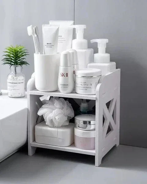Sundries Waterproof PVC 2-Tier Desktop Rack – Space-Saving Organizer